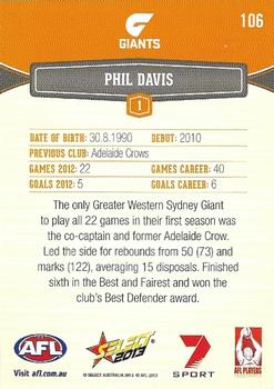 2013 Select AFL Champions #106 Phil Davis Back